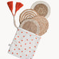 Natural Coaster Trivet Gift Set with Heart pouch