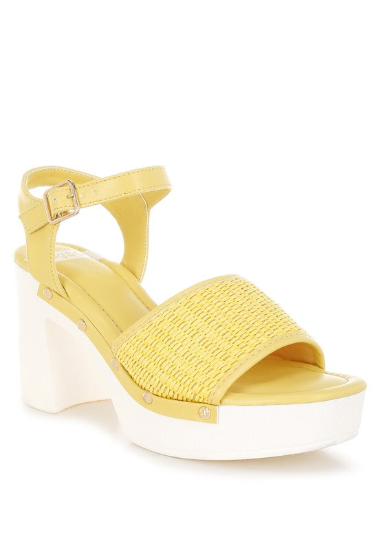 Mazaro Raffia Chunky Sandals
