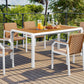 7 Piece Patio Dining Table Set, Outdoor Wicker Furniture Set of 6