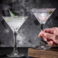 Engraved Martini Glass Set - Insulated Crystal Cocktail Glasses,