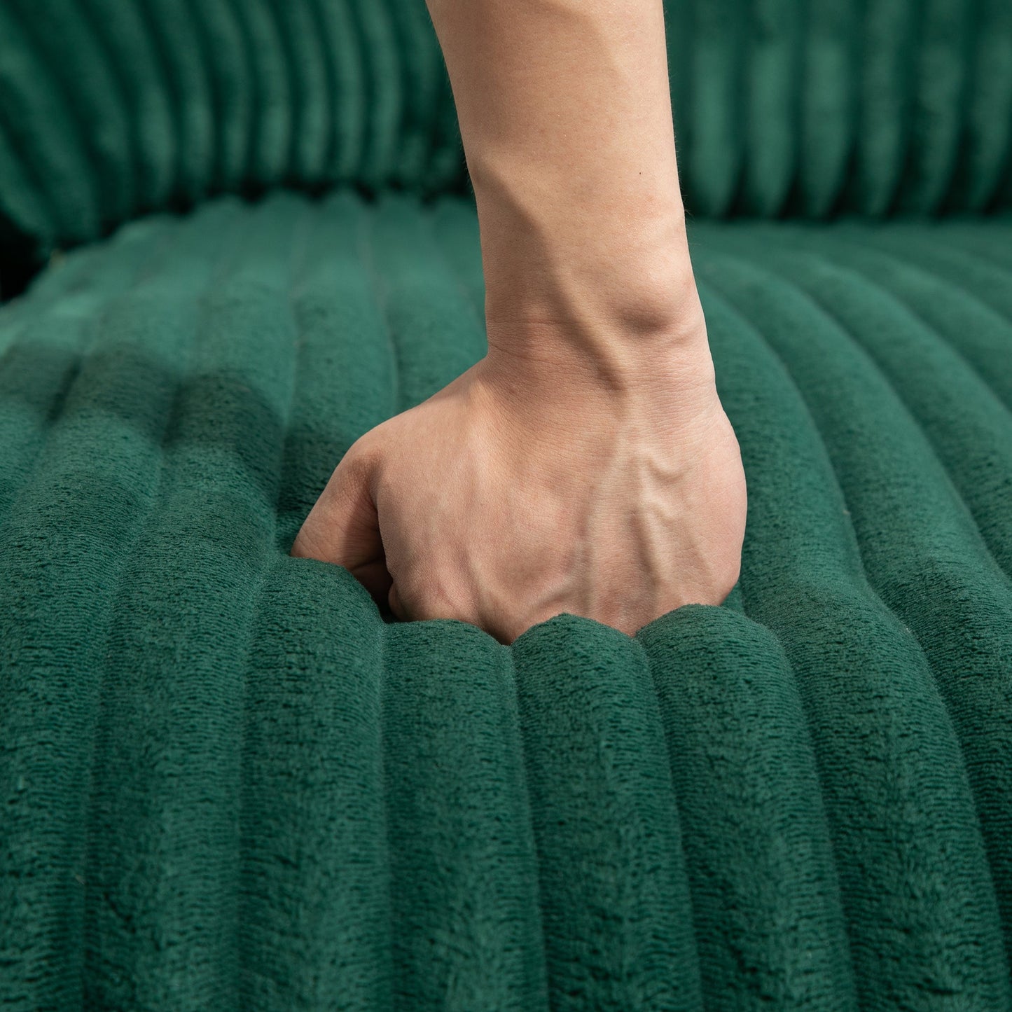 Corduroy lazy sofa With 3 back pillows,Comfy Sofa- Deep Seat Couch for