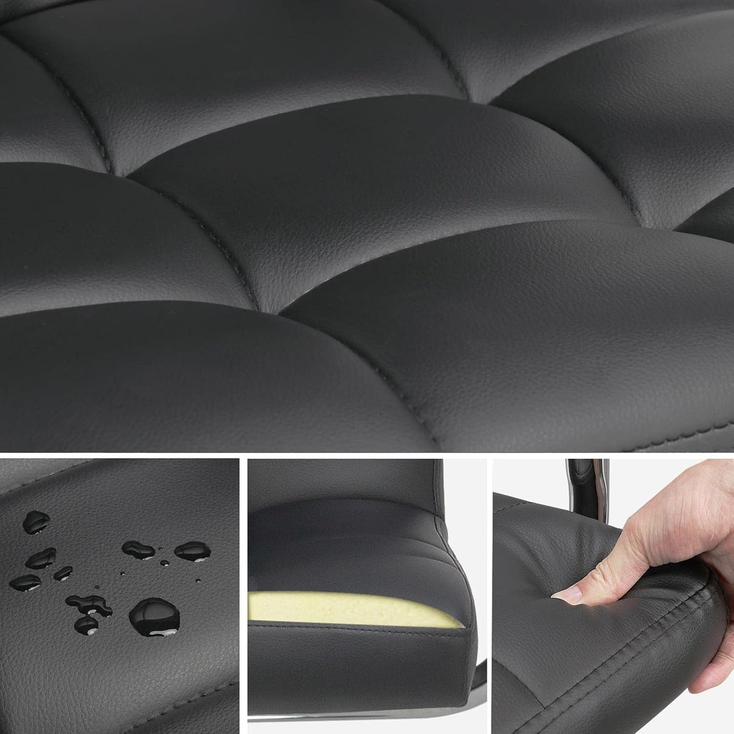 Bar Stools, Adjustable PU Leather Swivel Barstools, Modern Counter