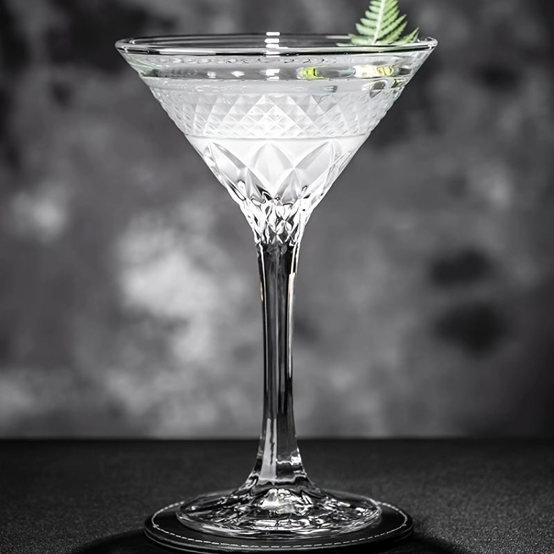 Engraved Martini Glass Set - Insulated Crystal Cocktail Glasses,