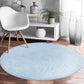Blue Decorative Round Rug, Living Room Circle Carpet, Non Slip