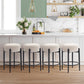 Modern Bar Stools Set of 2, 24" Sherpa Counter Height Stools with