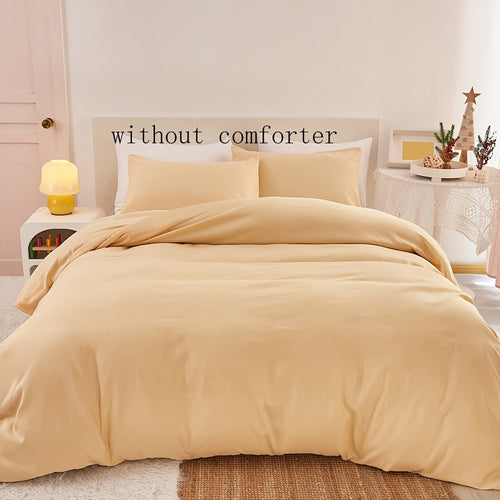 3Piece Solid Color Soft Duvet Cover Set