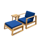 Acacia Wood Outdoor Lounge Set - Chair & Ottoman, Perfect for Patios,
