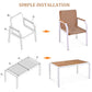 7 Piece Patio Dining Table Set, Outdoor Wicker Furniture Set of 6