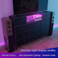 Long Dresser with Charging Station and LED Lights