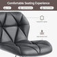 Grey Bar Stools Set of 2, PU Leather Bar Chairs with Backrest, Height