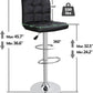 Set of 4 Adjustable Swivel Barstools, Modern PU Leather Kitchen