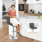 Bar Stools Set of 2, Armless Adjustable Swivel Barstools with Back,
