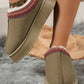 Chestnut Suede Contrast Print Plush Lined Snow Boots