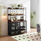 Coffee Bar Cabinet With Power Outlet, 3 Floor Wine Cooler Bar Counter