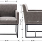 Set of 4 Upholstered Armchairs, Grey