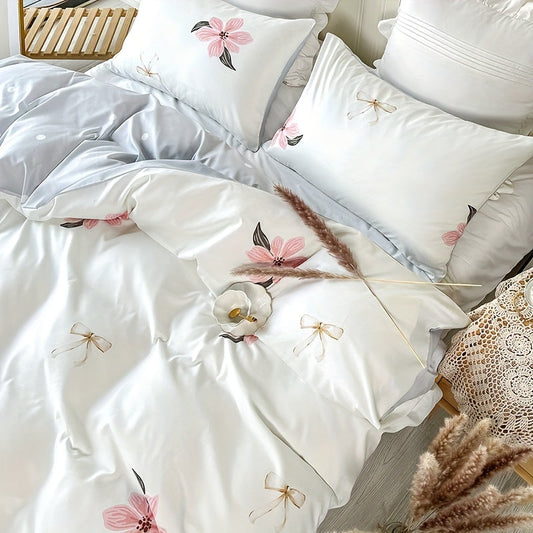 3Piece Pastoral Floral Duvet Cover Set for Bedroom
