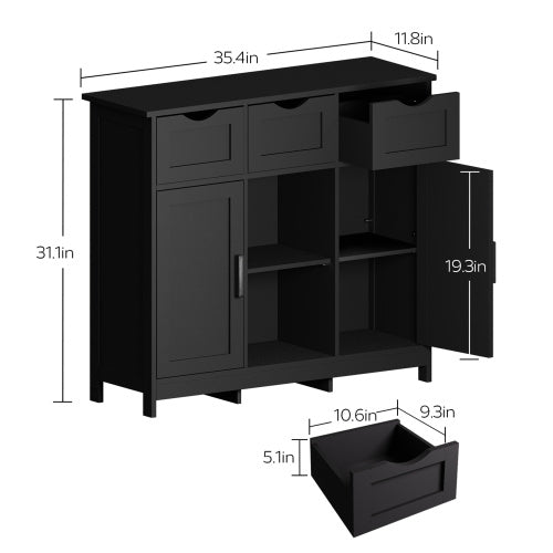 Storage Cabinets,Wooden Floor Cabinet,with Drawers And Shelves Storage
