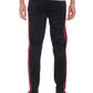 TRICOT STRIPED TRACK PANTS- BLACK