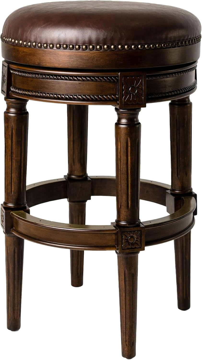 Pullman 31 Inch Tall Bar Height Upholstered Backless Barstool in Dark