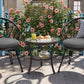 Outdoor Leisure Set, 2 Rattan Single Chairs with A Glass Round Table,