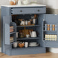 Modern Freestanding Kitchen Pantry,Buffet Food Storage, Coffee Bar