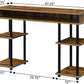Barnwood/Black Student Desk with Shelves, No Tools