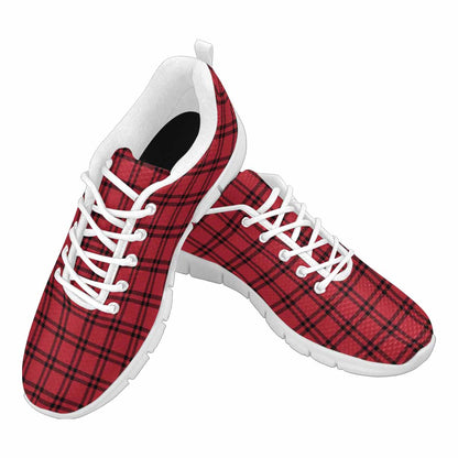 Sneakers For Men,   Buffalo Plaid Red And Black - Running Shoes Dg843