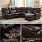 5-Seater Leather Reclining Sectional Sofa with Storage