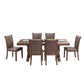 78.74 Rectangular Rubber Wood Dining Table For 6-8 With Wooden Trestle