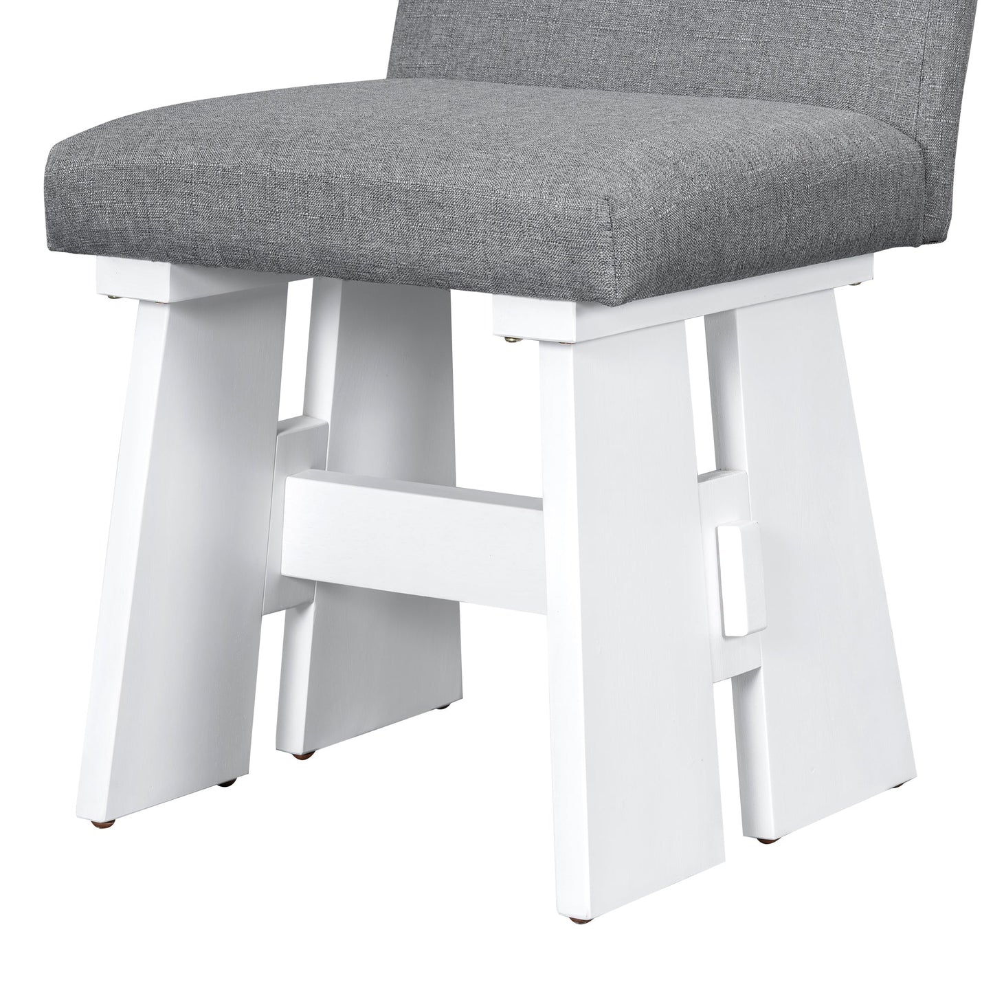 Modern 7-Piece Dining Table Set with 6 Upholstered Dining Chairs, Dark