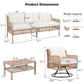 4 Pieces Patio Furniture Set with Swivel Chairs, Outdoor Wicker Sofas