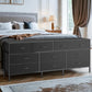 63 Inch TV Stand Dresser for Bedroom, Long Dresser with 10 Fabric