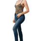 Gold Lurex Leopard Printed Knit Bodysuit