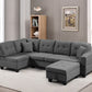 Left Fabric Sofa With Ottoman