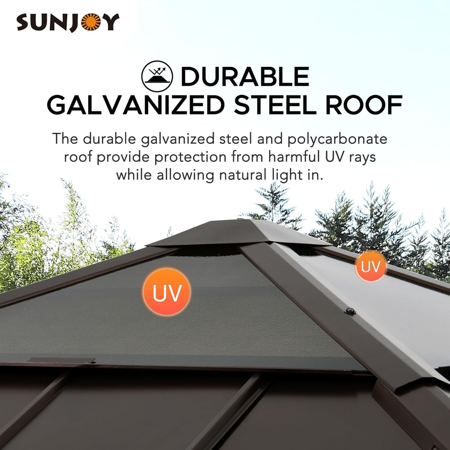 Hardtop Gazebo 9 X 9 Ft. Cedar Framed Wood Gazebo with Brown Steel &