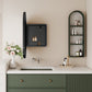 20x34 Inch Oval Recessed Metal Frame Bathroom Wall Cabinet With Mirror