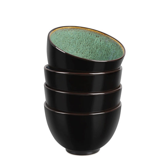 Creative Western Food  Kiln Change Peacock Green Bowl 24oz Bowl Set Of