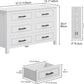 6-Drawer Dresser with Built-In Power Outlet, Wood Dresser TV Stand