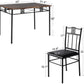 Kitchen Dining Room Table Sets for 4, Retro-Brown