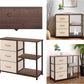 Rustic Brown Fabric Dresser, 4 Drawer Organizer Unit with 2 Shelves,