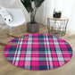 Plaid Patterned Decorative Round Rug, Plaid Living Room Circle Carpet,