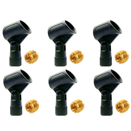 Microphone Clip Holder 6 Pieces with Screw Adapters 5/8 to 3/8 Inch
