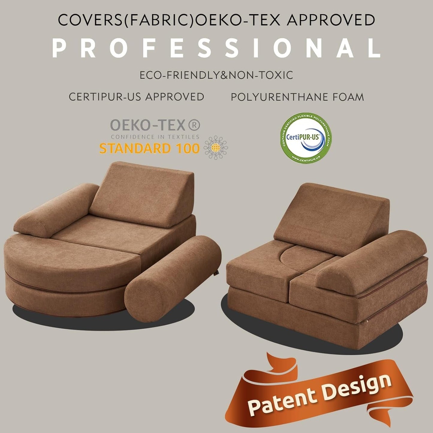 Kids Couch 14PCS Luxury, Floor Couch Floor Sofa Modular Furniture for