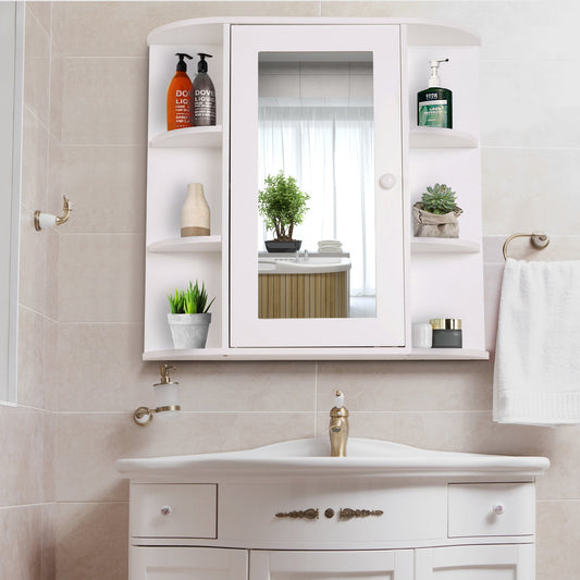 HOMCOM Wall Mounted Bathroom Medicine Cabinet Storage Organizer with