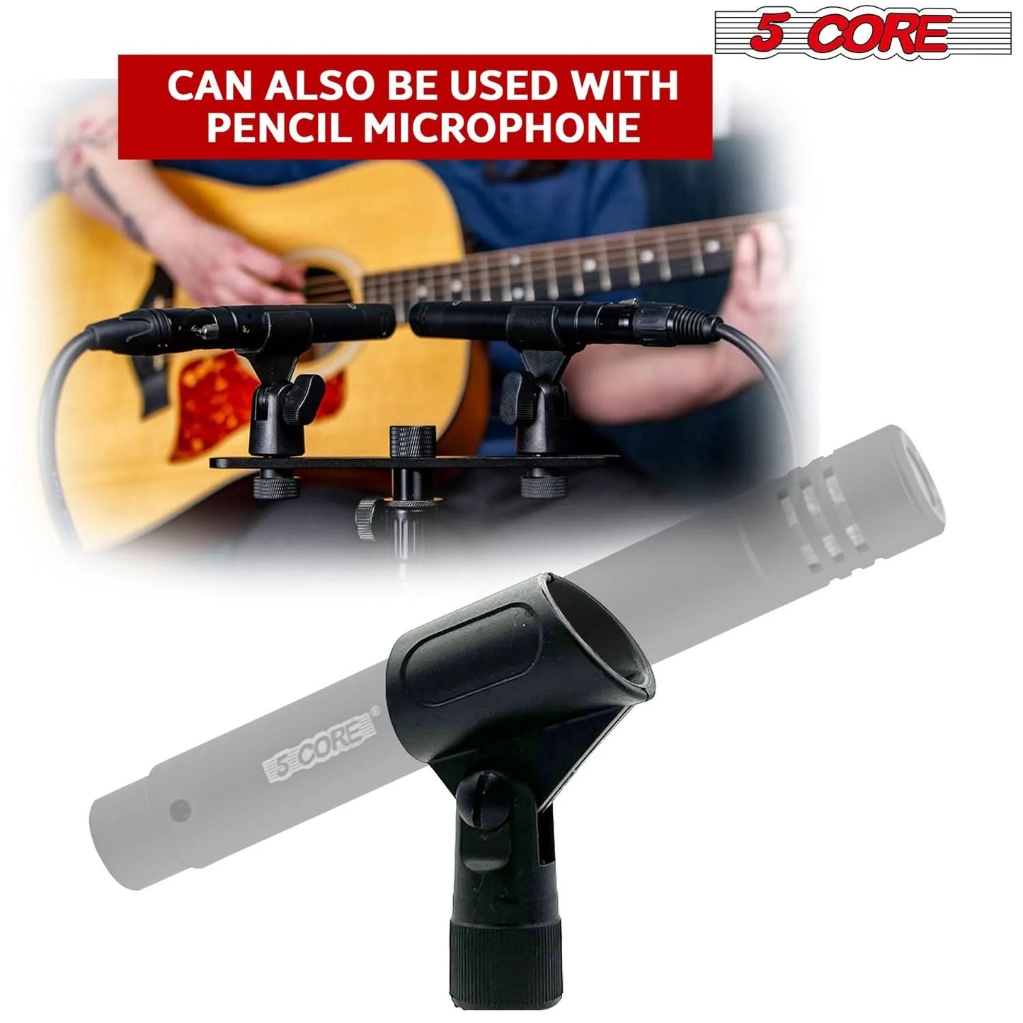 Microphone Clip Holder 6 Pieces with Screw Adapters 5/8 to 3/8 Inch