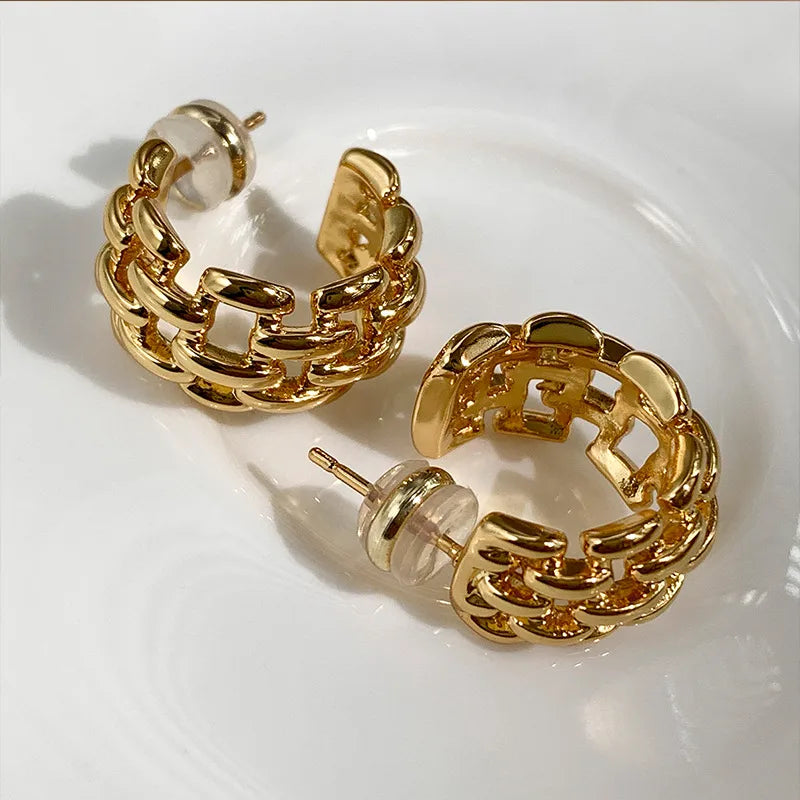 NH32202890|Chain Winding Woven Circle Golden