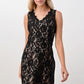 Sleeveless Lace Overlay Dress with Scalloped Edges