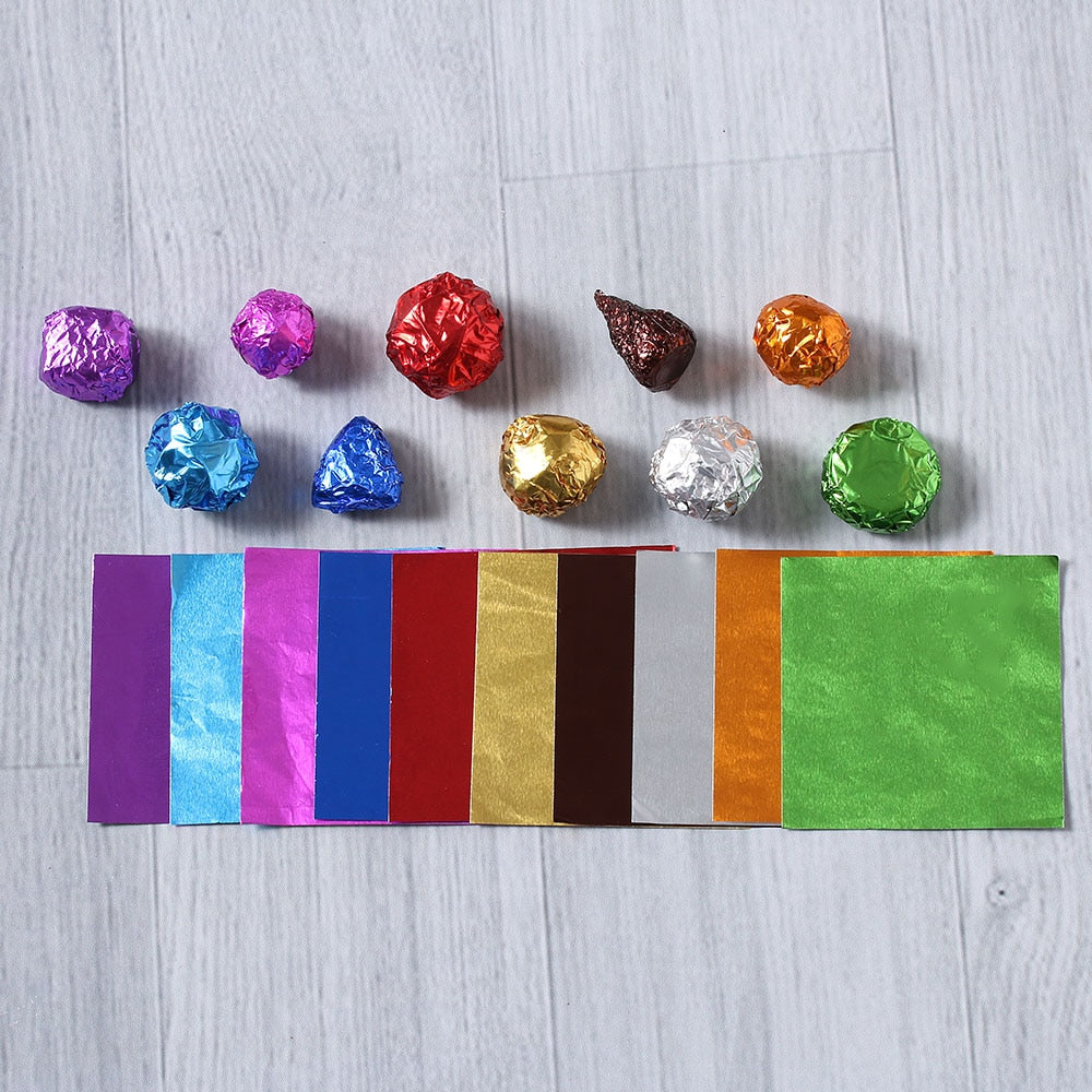 100Pcs/Set 3.15 "x 3.15" 10 Colors Aluminum Foil
