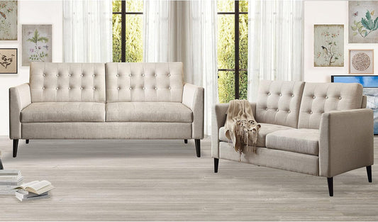 Modern Beige Loveseat for Small Spaces