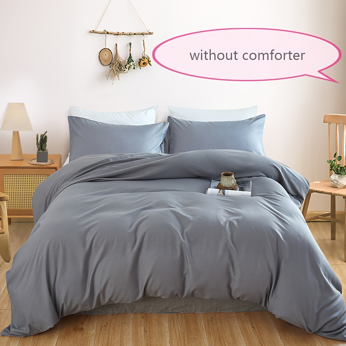 3Piece Solid Color Soft Duvet Cover Set